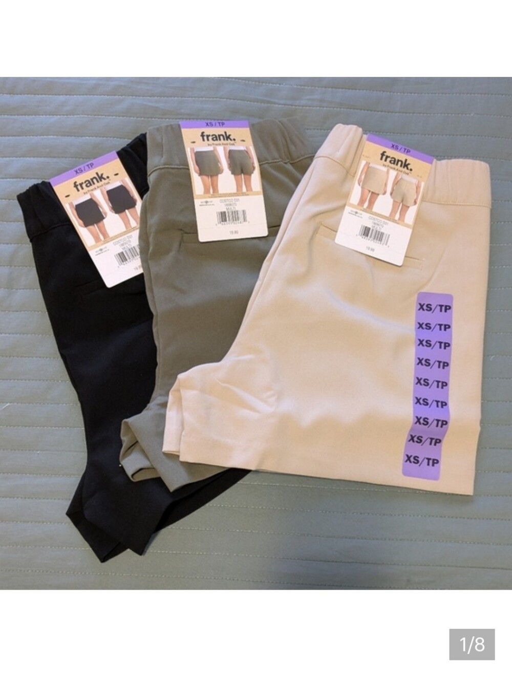 FRANK & OAK - (X2 Pack) Womens skort - Olive Green, Beige, Black - SIZE XS